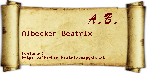 Albecker Beatrix névjegykártya